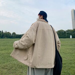 2024冬季日系复古牛仔棉服男ins潮流宽松加绒加厚翻领夹克外套图片