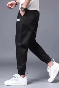 休闲裤男士夏季薄款哈伦冰丝裤子潮流百搭九分宽松束脚春秋款男裤图片