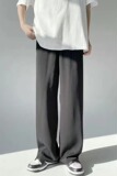 情侣装2024春款白色西裤长裤阔腿裤垂感宽松拖地裤休闲潮牌男学生，男装休闲裤，星座1712-2
