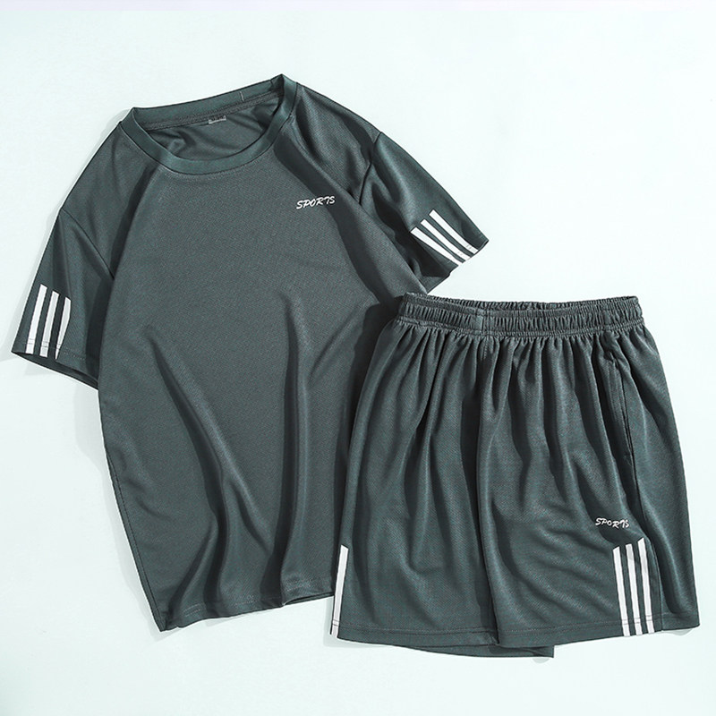 休闲运动套装男士夏季短袖T恤宽松款半袖衣服两件套1716-T300-P17,男装休闲套装,星座1712