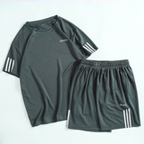 休闲运动套装男士夏季短袖T恤宽松款半袖衣服两件套1716-T300-P17，男装休闲套装，星座1712