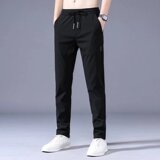 夏季冰丝休闲裤男士直筒修身宽松弹力薄款速干运动裤透气夏天男裤，男装休闲裤，星座1712-2