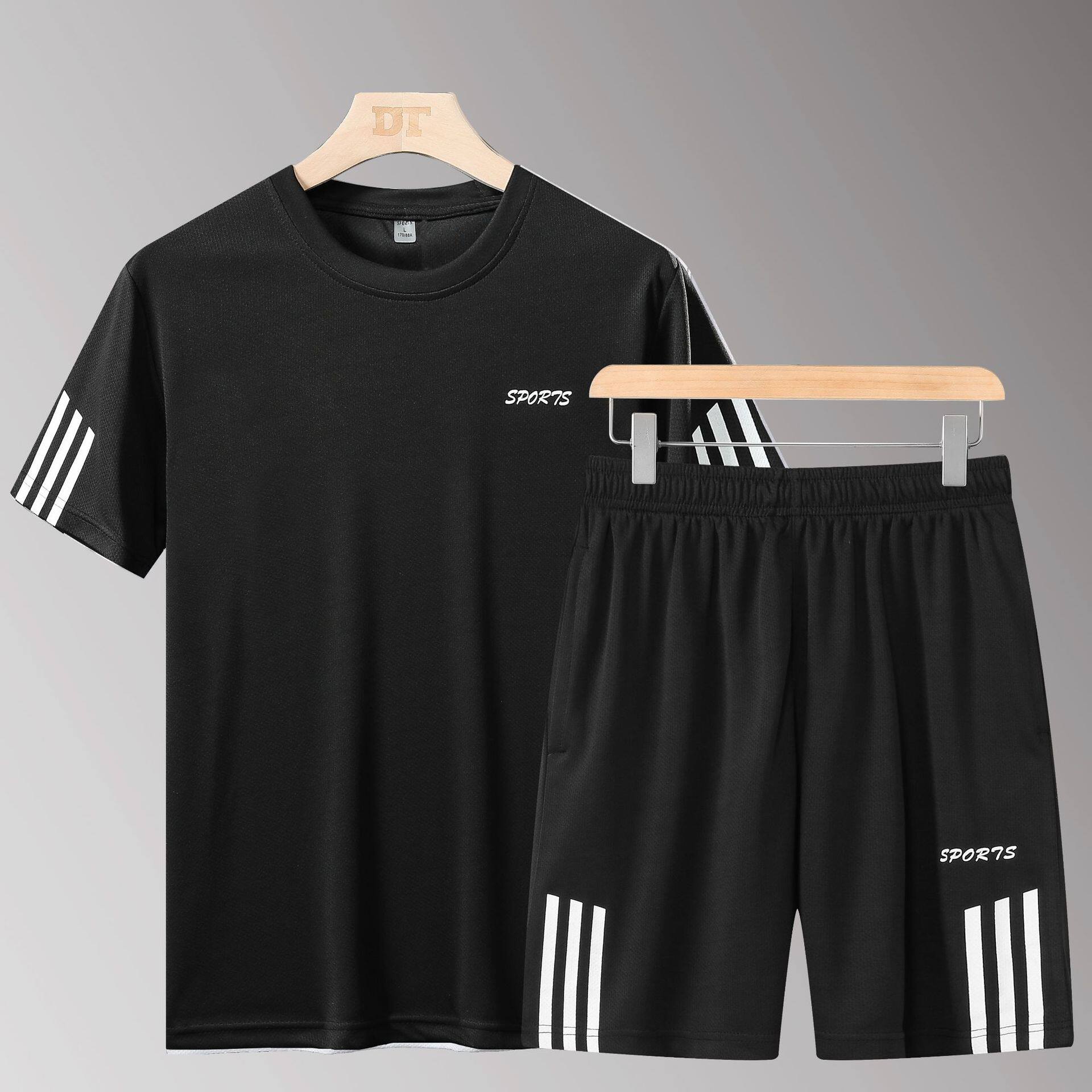 T恤速干夏装情侣套装男士休闲运动套装网眼短袖套装运动服透气，男装休闲套装，星座1712-2