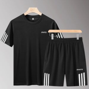 T恤速干夏装情侣套装男士休闲运动套装网眼短袖套装运动服透气,男装休闲套装,星座1712-2