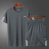 T恤速干夏装情侣套装男士休闲运动套装网眼短袖套装运动服透气，男装休闲套装，星座1712-2