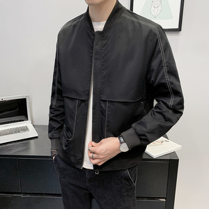 春秋韩oversize版落肩宽松飞行夹克男立领潮流帅气外套男潮ins图片