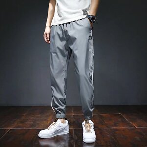 2022潮牌裤男士夏季薄款宽松韩版潮流束脚运动速干百搭休闲九分裤图片