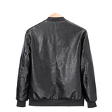 2021年新款棒球服男装皮衣螺纹领男士皮夹克立领PU皮衣，男装皮衣，星座1712