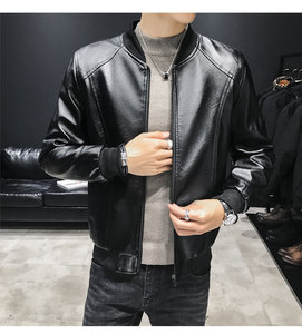 男士皮衣2024秋季外套韩版棒球服潮流百搭帅气机车仿皮夹克男图片