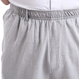 男士亚麻裤中老年人高腰宽松休闲裤男松紧腰大码长裤子，男装休闲裤，星座1712