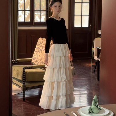 长裙蛋糕裙A字流纱裙半身裙