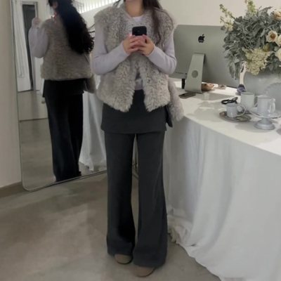 松紧腰休闲裤长裤屁帘阔腿裤