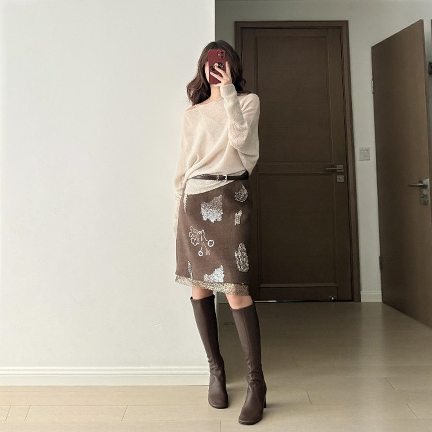 复古毛呢亮片半身裙女2026秋冬新款高腰设计感拼接a字直筒裙中裙,女装/女士精品,半身裙,淘宝优惠券,粉丝福利购,淘宝优惠卷