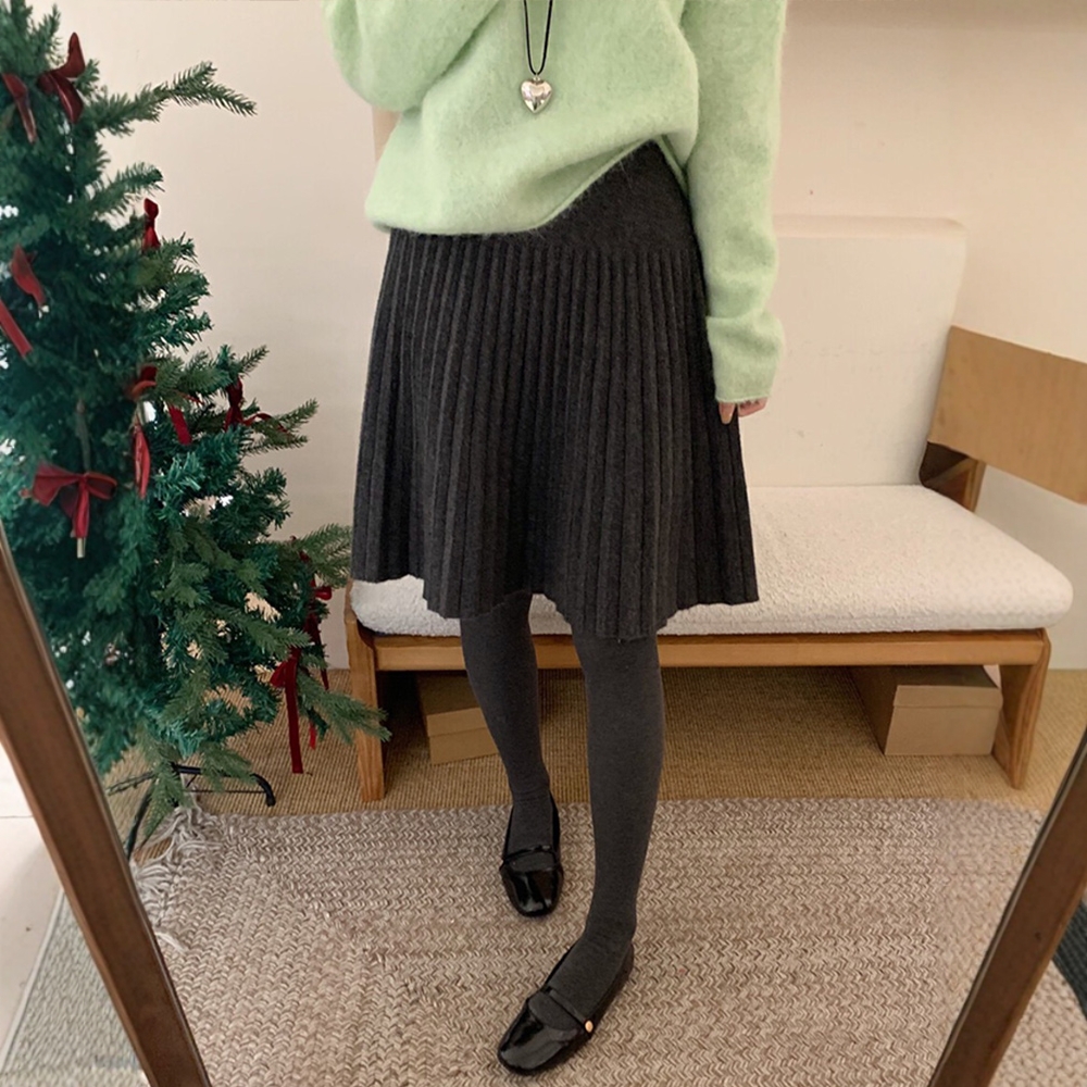 短裙百褶裙A字针织半身裙