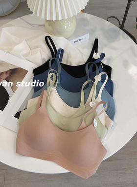 不晚工作室 简约无痕运动内衣女无钢圈舒适小胸睡眠文胸薄杯胸罩