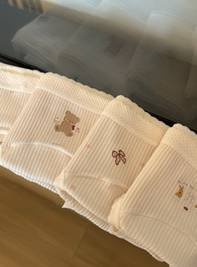 不晚工作室小熊内裤女纯棉抗菌裆少女可爱7A抑菌中腰学生三角裤