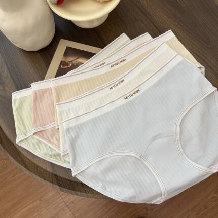 h不晚工作室 温柔色系纯棉内裤7A抗菌舒适包臀低腰少女内裤