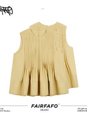 林肉肉【工字褶无袖花苞上衣】洋气减龄百搭T恤女夏季BXA44270-1