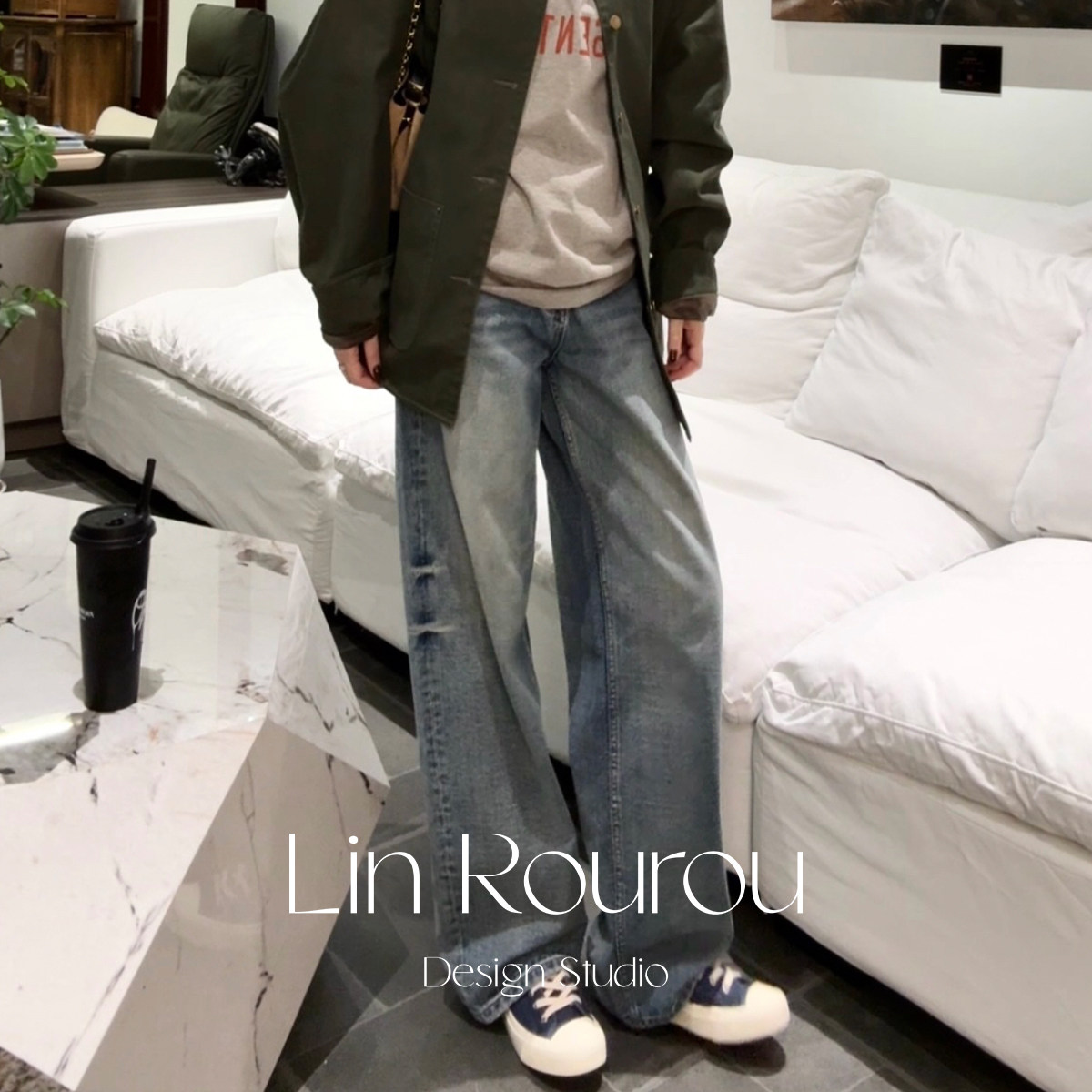 林肉肉【美式复古牛仔裤】宽松大码休闲直筒阔腿裤女春夏2026新款,女装/女士精品,牛仔裤,淘宝优惠券,粉丝福利购,淘宝优惠卷