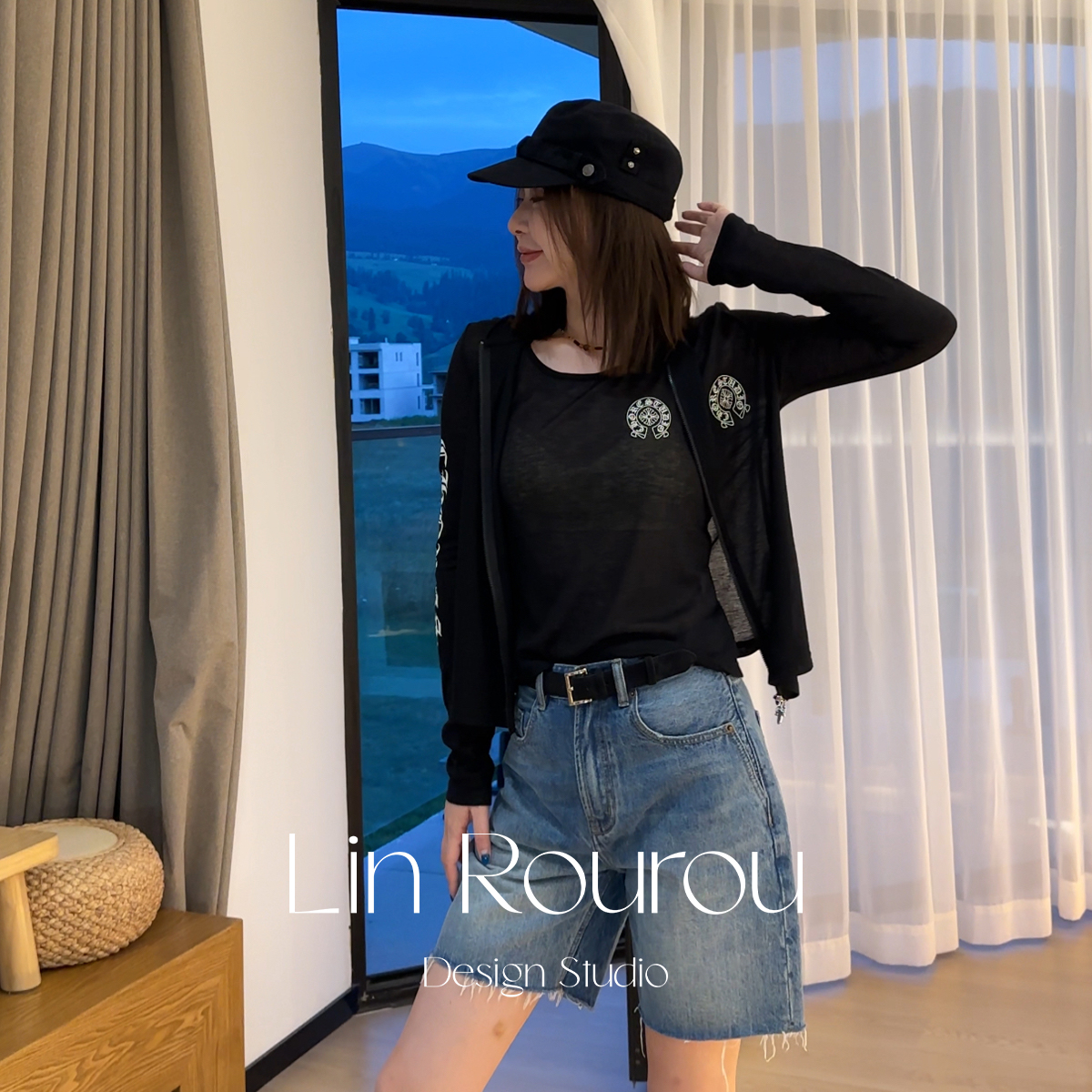 林肉肉【轻薄印花连帽外套】