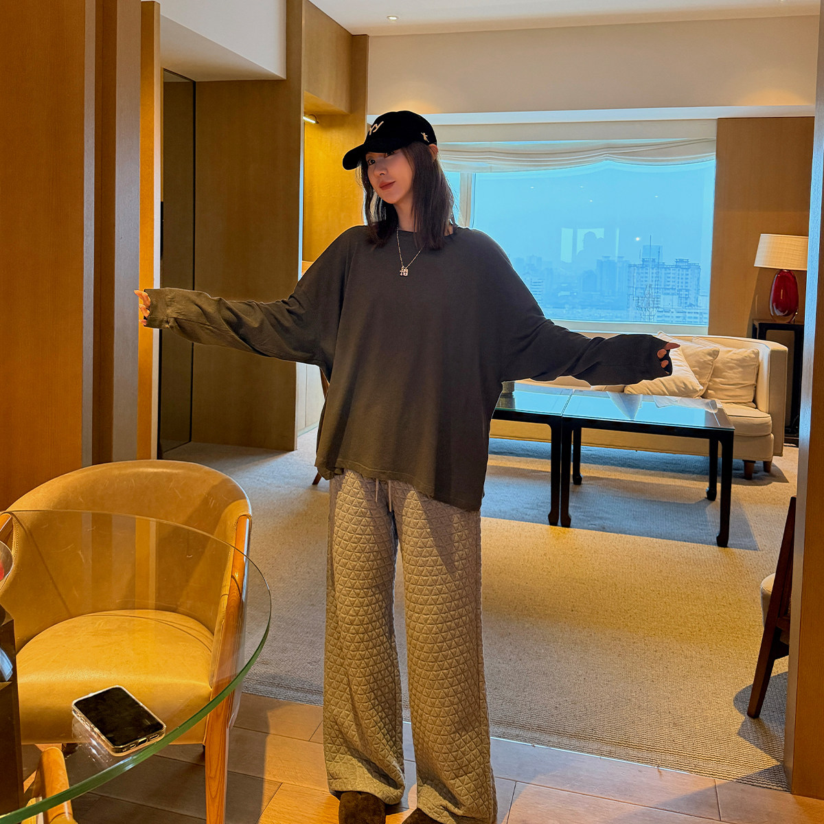 林肉肉【松弛感圆领长袖】简约纯棉T恤女秋冬宽松内搭打底衫上衣,女装/女士精品,T恤,淘宝优惠券,粉丝福利购,淘宝优惠卷