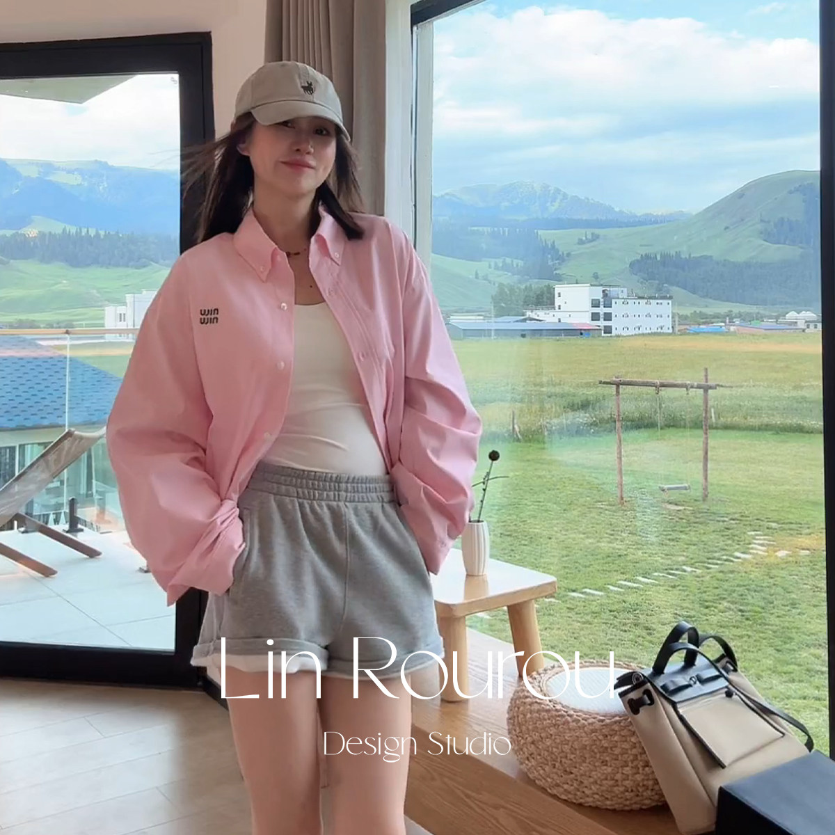 林肉肉【休闲字母衬衫】粉色长袖翻领衬衣外套女春秋宽松开衫上衣,女装/女士精品,衬衫,淘宝优惠券,粉丝福利购,淘宝优惠卷