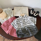 儿童衬衫 男童衬衣字母上衣潮G0255 童装 邦诚2024夏季 吊染字母短袖