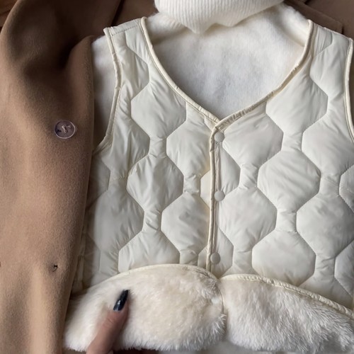 羊羔绒羽绒棉马甲秋冬保暖