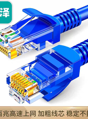 山泽 超五类网线 CAT5e类高速千兆网线 0.5米  蓝色 SZW-1005