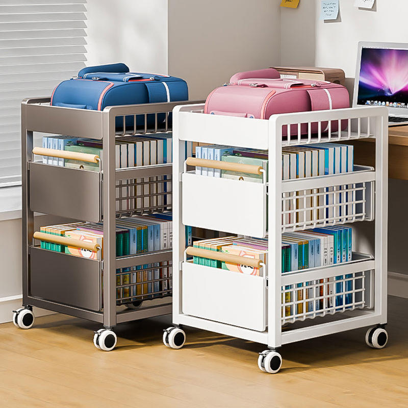带轮书包置物架小推车收纳柜神器