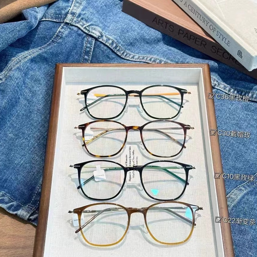 ROMEO罗密欧红妆钛意大利进口板材眼镜框R22069配度数男女近视镜