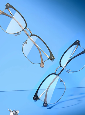 派丽蒙奥特曼联名近视眼镜男半框防蓝光眼镜框可配度数镜架85161M