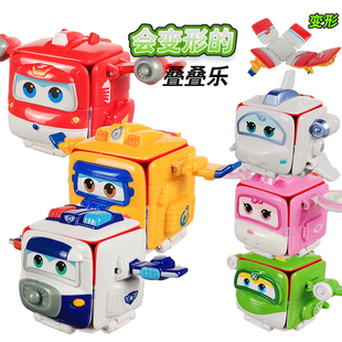 超级飞侠乐迪小爱叠叠乐多多趣变包裹玩具趣味变形机器人奥迪双钻
