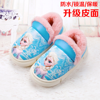 儿童棉拖鞋包跟冬季可爱卡通