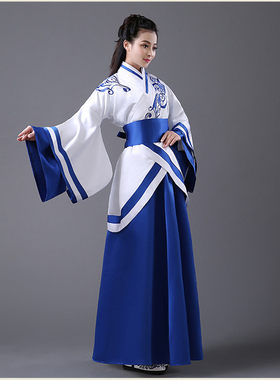 传统古装汉服女襦裙中国风成人拜师主持祭孔祭祀礼服唐广袖演出服