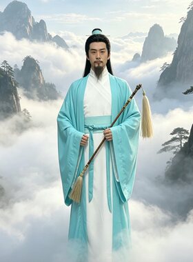 古装男超仙汉服帅气公子中国风飘逸剑客道士交领长袍摄影写真衣服