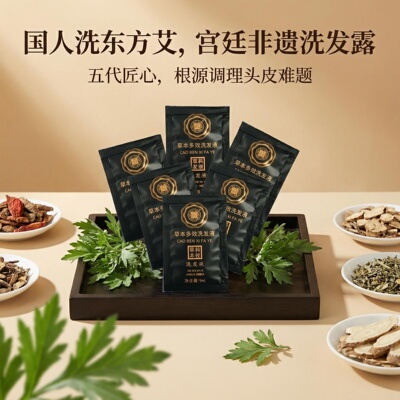 国洗东方之艾非物质文化遗产9毫升试用装洗发水6袋包邮