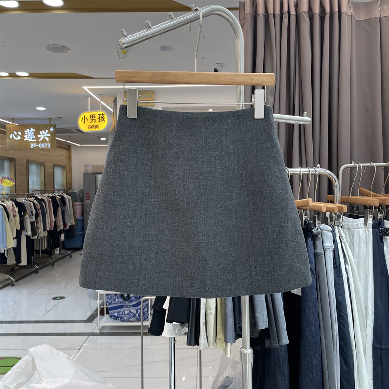 8090服饰B25627正版秋季韩版高腰显瘦西装半身裙女防走光A字短裙