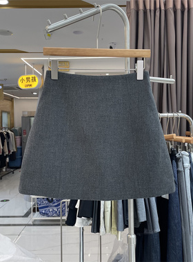 8090服饰B25627正版秋季韩版高腰显瘦西装半身裙女防走光A字短裙