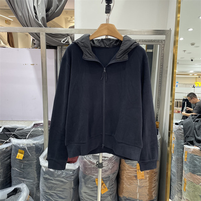 欧洲站2025秋新款韩系宽松显瘦连帽德绒双拉链开衫卫衣外套女8828