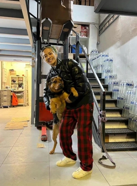 王嘉尔同款红色格子裤松紧腰直筒款夏季休闲裤日系休闲时尚潮流