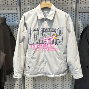 杰克琼斯NBA联名湖人队冬季羽绒服运动百搭外套潮上衣 225423045