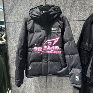 杰克琼斯 NBA联名湖人队羽绒服冬季宽松连帽外套 225412071 E42