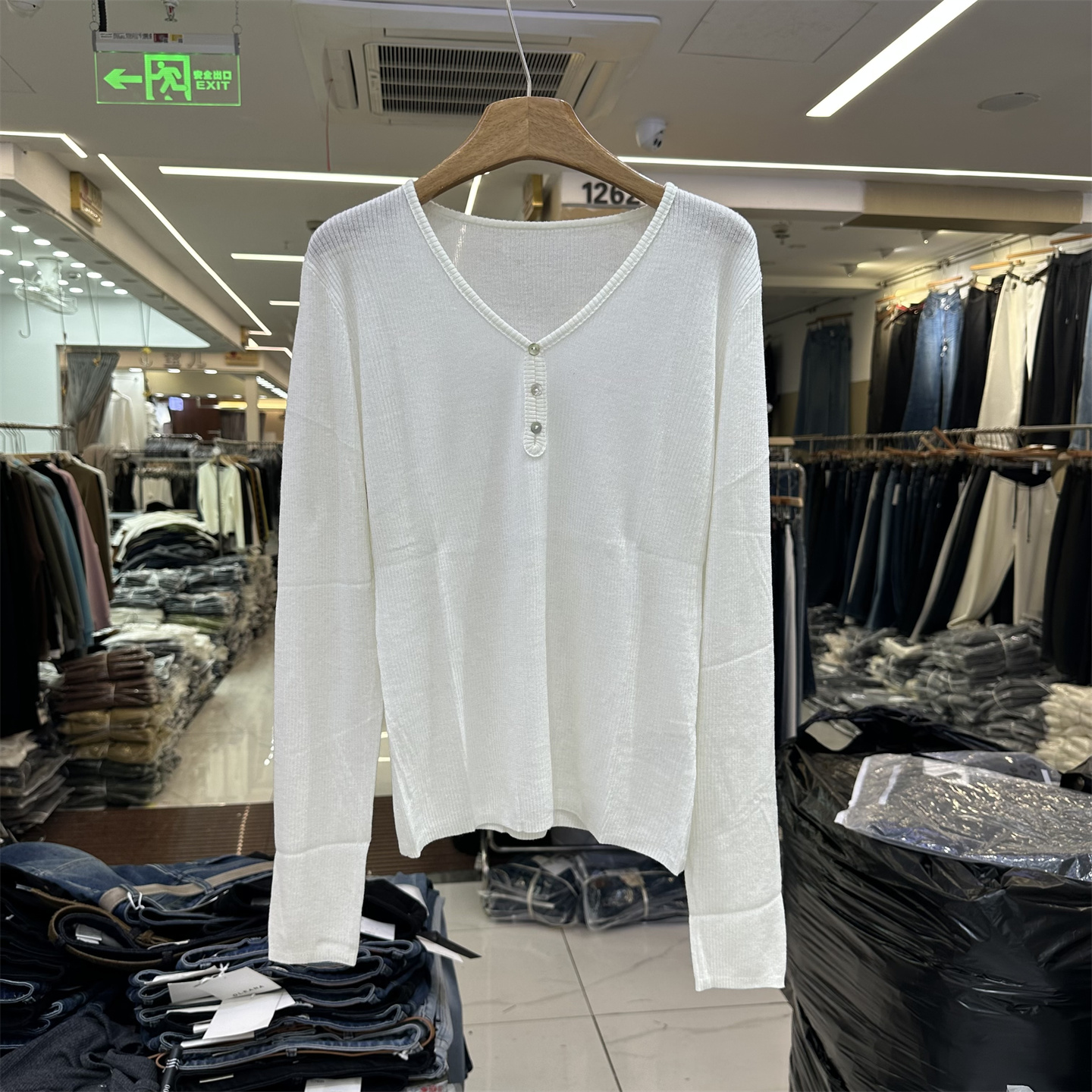 高级感羊毛针织打底衫t恤女