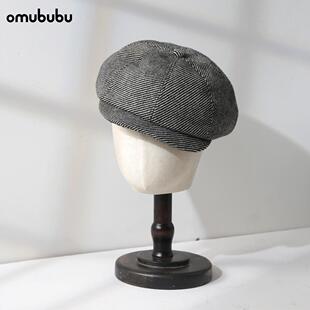 money报童帽 omububu英伦画家帽春秋冬羊毛呢加厚鸭舌帽老钱风old