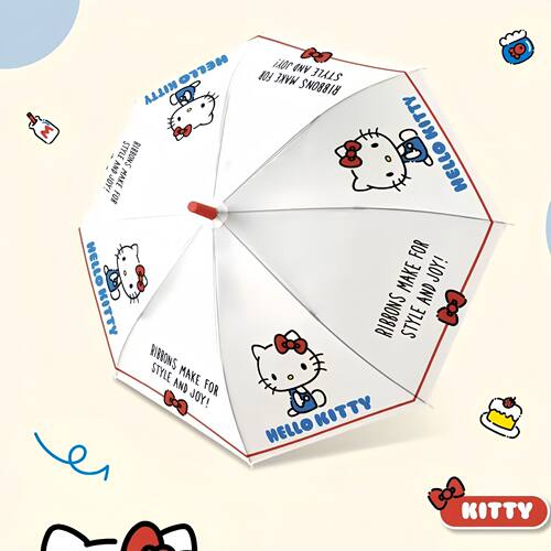 HelloKitty凯蒂猫透明雨伞折叠ins全自动三折便携加厚抗风女学生