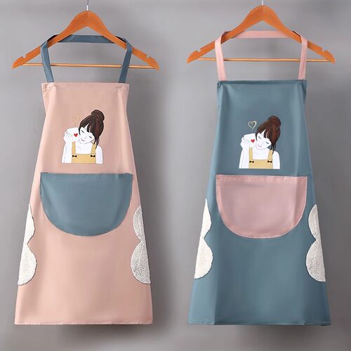 家用围裙厨房可擦防水羽绒服防油时尚成人围腰工作服韩版可爱衣服