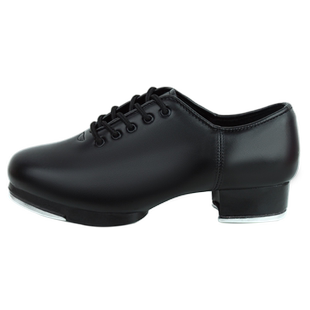 踢踏舞蹈鞋女成人男儿童女童女孩男童男孩黑色软底真皮踢他舞鞋