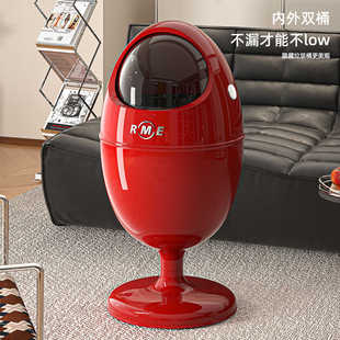 太空舱垃圾桶家用客厅2025新款卧室大容量轻奢高档高颜值带轮纸篓