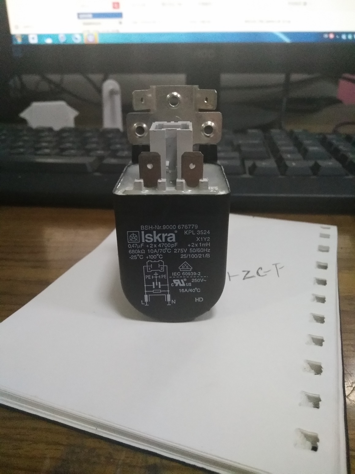 适用于博世西门子冰箱滚筒洗衣机滤波器 抗干扰 抑制器 启动电容